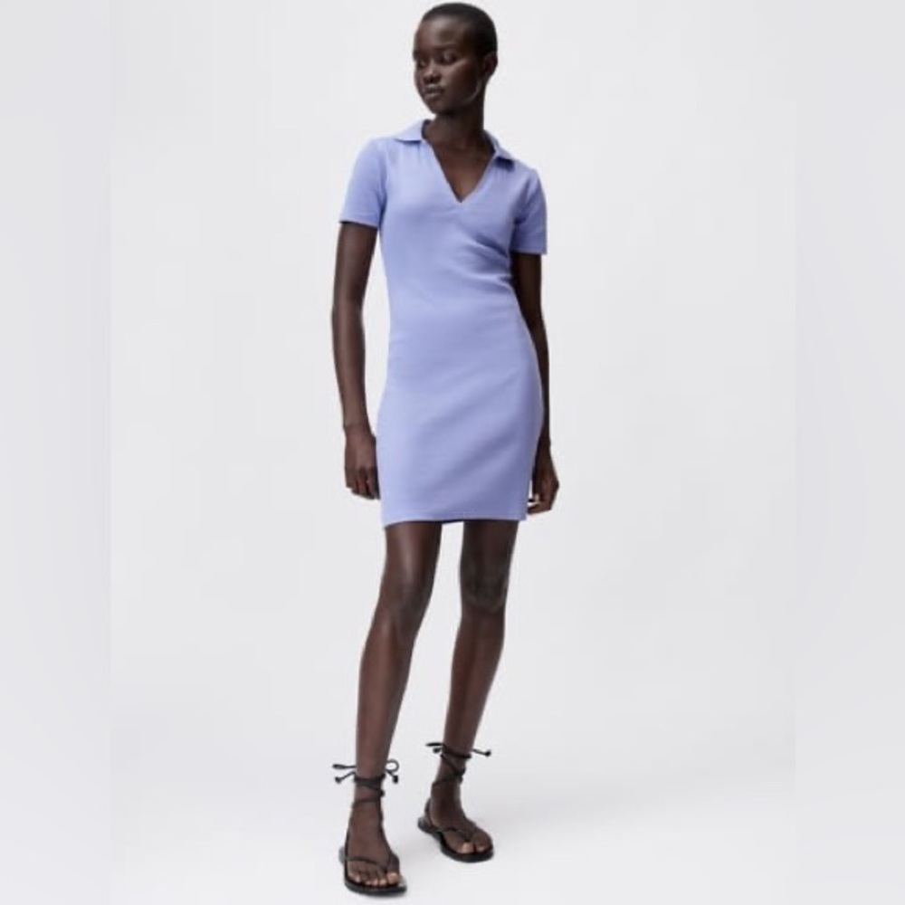 Zara Ribbed Polo Dress | Size Medium NWT